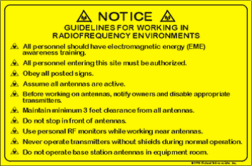 NOTICE guidelines for working in radiofrequency environments