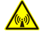 Radiofrequency symbol in yellow triangle