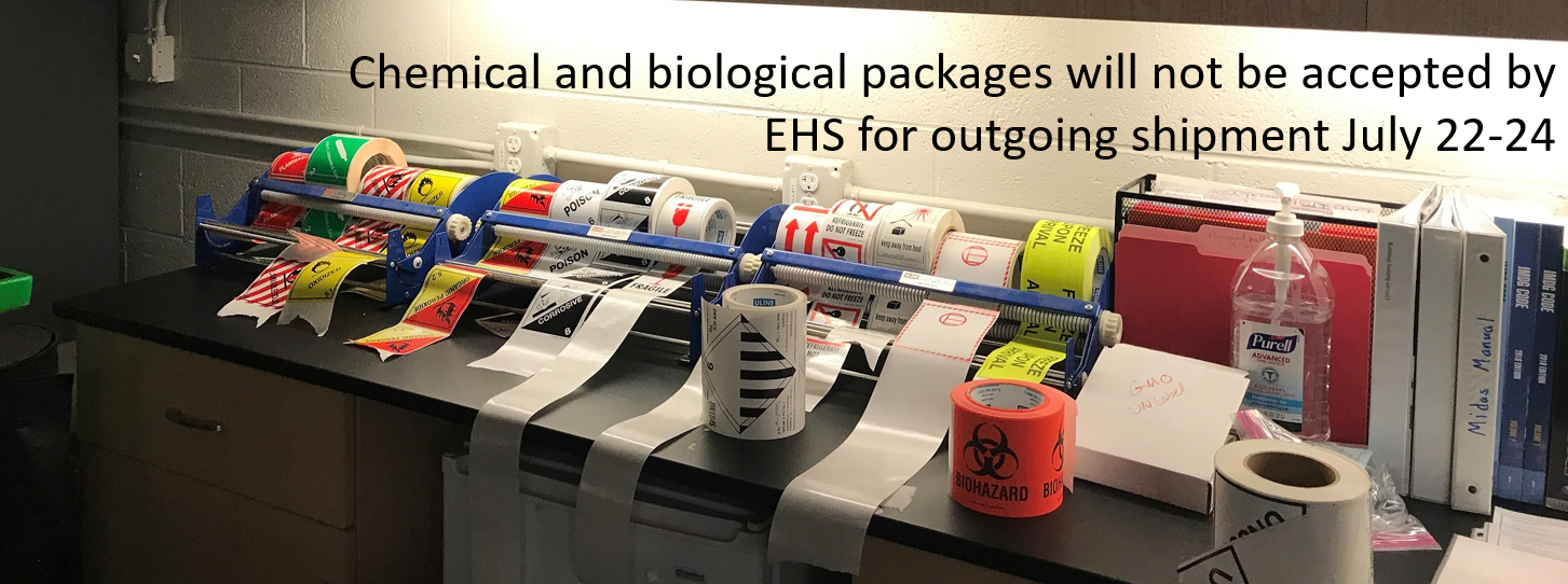 No outgoing chemical or biological shipments accepted July 22-24, 2025