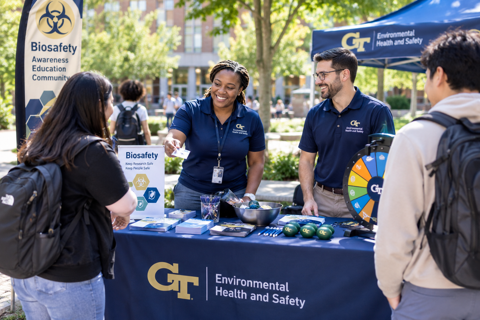 EHS tabling event at the Bio-quad courtyard