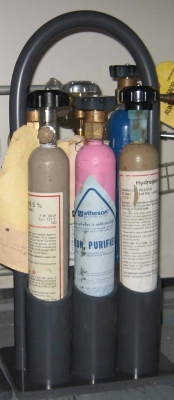 lecture bottles in storage
